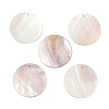 Flat Round Freshwater Shell Pendants SHEL-M005-35-1