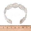 304 Stainless Steel Hollow Rose Flower Open Cuff Bangles for Women SA-CBABC9E-01P-3