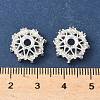 Flower Brass Micro Pave Clear Cubic Zirconia Bead Caps KK-A254-01B-S-2