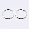 Anti-Tarnish Rhodium Plated 925 Sterling Silver Round Rings STER-F036-03P-0.6x6-2