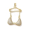 Brass Micro Pave Cubic Zirconia Charms KK-P336-03B-G-1