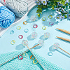  Hexagon with Polka Dot Pattern Food Grade Eco-Friendly Silicone Knitting Needle Stoppers DIY-NB0010-70-4