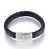 Braided Leather Cord Bracelets BJEW-K141-25P-1