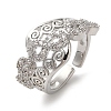 Infinity Clear Cubic Zirconia Wide Open Cuff Ring RJEW-L123-001P-1