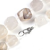 Natural White Agate Nuggets Beaded Necklaces for Women Men NJEW-K388-01S-3