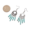 Synthetic Turquoise Beaded Chandelier Earrings EJEW-JE06191-3