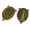 Holy Oval Carved Virgin Mary Tibetan Style Alloy Chandelier Component Links LS-TIBEP-LF0961YKG-AG-LF-1