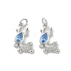 Brass Micro Pave Cubic Zirconia Pendants KK-P325-37P-1