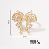 Butterfly Brass Micro Pave Cubic Zirconia Open Cuff Ring for Women BS0531-2-1
