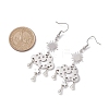 Brass & 304 Stainless Steel Dangle Earrings EJEW-TA00436-02-3