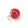 Teachers' Day Fine Silver Red Enamel Fruit Charms STER-F060-01S-03-2