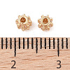 Brass Micro Pave Clear Cubic Zirconia Spacer Beads KK-N256-12G-3