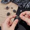 4Pcs Skull Brass Lapel Pin Backs JEWB-FH0002-12-3