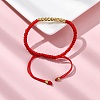 Polyester Cord Braided Bead Bracelets for Women BJEW-L698-01G-08-2