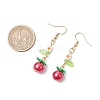 304 Stainless Steel Tomato Dangle Earrings EJEW-MZ00464-01-4
