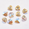 Faceted Glass Rhinestone Charms RGLA-F054-12x12-223PS-1