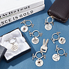   9Pcs 9 Style Graduation Theme 201 Stainless Steel Keychain Clasps KEYC-PH0001-52-2