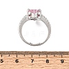 Brass Pave Cubic Zirconia Cuff Open Rings CU-CBA5C10-20P-5