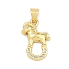 Brass Micro Pave Clear Cubic Zirconia Pendants KK-C265-01B-G-1