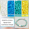 8400Pcs 4 Colors Opaque Glass Seed Beads SEED-NB0001-86-4