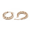 Ion Plating(IP) 304 Stainless Steel Curb Chains Hoop Earrings for Women EJEW-G293-06RG-2