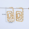 Spiral Rectangle Brass Stud Earrings JB0708-4