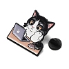 Tired Working Cat with Mouse Enamel Pins JEWB-K040-11EB-3