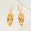 Elegant Brass Round Tassel Hoop Earrings XN7680-2-2