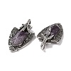 Natural Amethyst Faceted Big Pendants G-L524-03AS-07-3