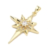 Brass Micro Pave Clear Cubic Zirconia Pendants KK-C251-14G-2