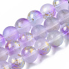 Frosted Spray Painted Glass Beads Strands GLAA-N035-03D-C05-1