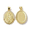 Brass Cubic Zirconia Pendants KK-Z016-01G-2