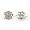 Tarnish Resistant 8-Petal Hollow Flower Smooth Surface 304 Stainless Steel Bead Caps STAS-R065-55-1