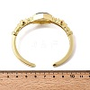 Hexagon Brass Pave Natural Lapis Lazuli & Cubic Zirconia Cuff Bangles for Women BJEW-Z172-01G-10-5