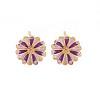 Enamel Stud Earring Findings KK-S356-662G-NF-1