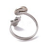 304 Stainless Steel Open Cuff Ring Findings STAS-E124-02P-3
