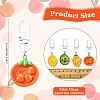 10Pcs Fruit Plate Opaque Resin Keychains HJEW-YW00320-2