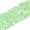 Electroplate Transparent Glass Beads Strands GLAA-N021-4mm-06-1