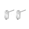 Cubic Zirconia Rectangle Stud Earrings FU7889-2-1