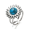 Sun 304 Stainless Steel Open Cuff Rings STAS-Z060-08P-03-1