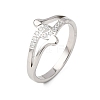 304 Stainless Steel Clear Cubic Zirconia Finger Rings for Women RJEW-Z115-01P-1