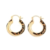 Brass Enamel Hoop Earrings EJEW-P301-05G-4