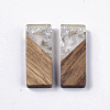 Transparent Resin & Walnut Wood Pendants RESI-Q210-007A-A02-2