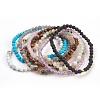 Natural/Synthetic Gemstone Stretch Bracelets Sets BJEW-JB03797-1