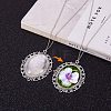 Oval Clear Glass Cabochon Cover DIY-PH0018-96AS-6