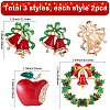 6Pcs 3 Styles Enamel Pins JEWB-SP0001-10-2