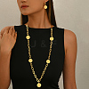 Vintage Iron Coin Pendant Necklace & Earring Set for Women Party and Formal Wear DS6175-3