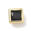 Square Brass Micro Pave Cubic Zirconia Cabochons KK-P345-13G-E04-1