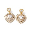 Brass Cubic Zirconia Slide Charms KK-B061-07G-2