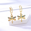 Elegant Brass Dragonfly Hoop Earrings FB7429-3